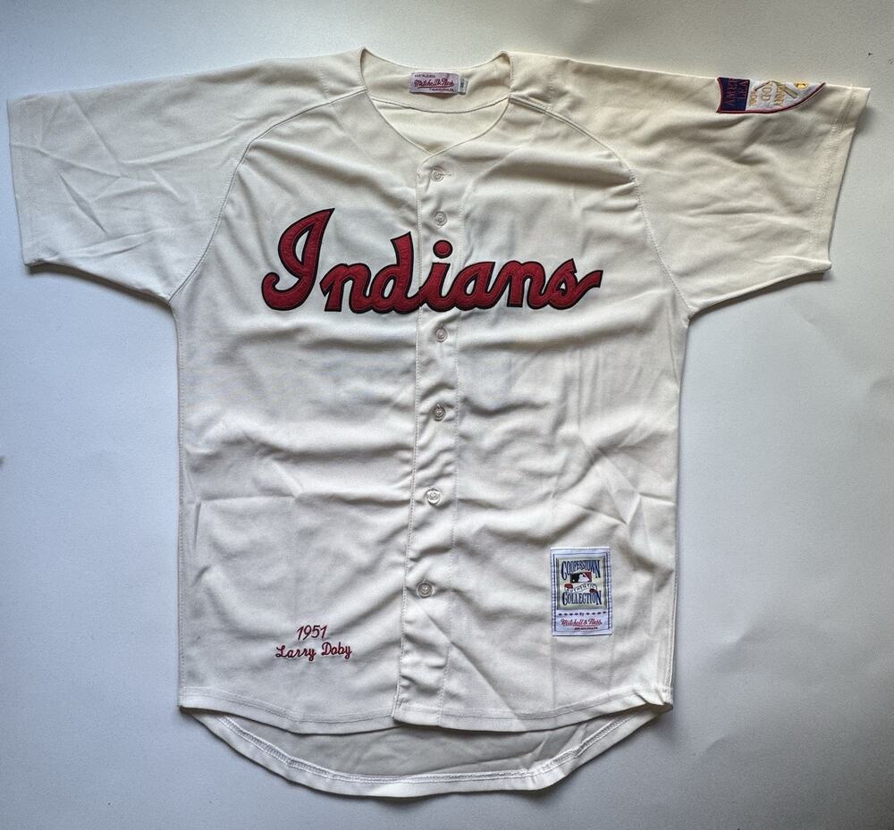 Mitchell & Ness 1951 Cleveland Indians Larry Doby MLB Jersey Size 48 White Red